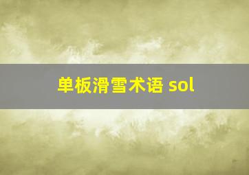 单板滑雪术语 sol